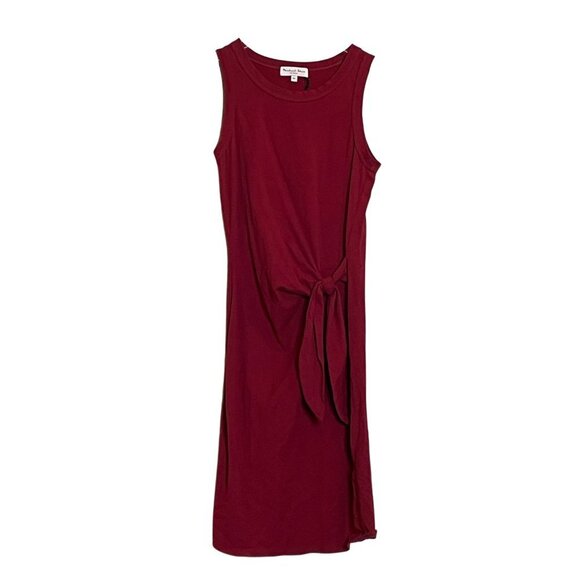 NWT Michael Stars Sleeveless Faux Wrap Front Knot Knit Mini Dress in Ruby Sz. XS - Picture 1 of 3